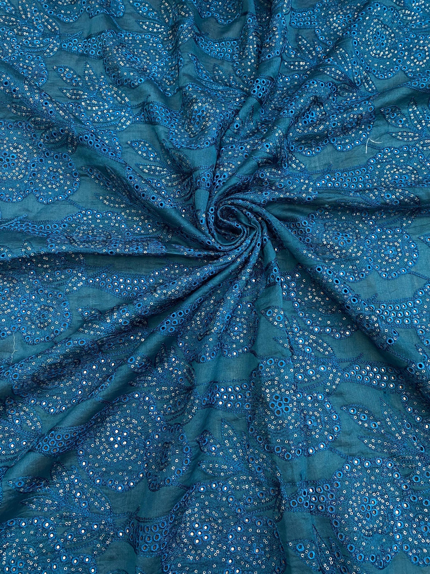 Pure Chanderi Embroidery (Color Available) 44"Inch