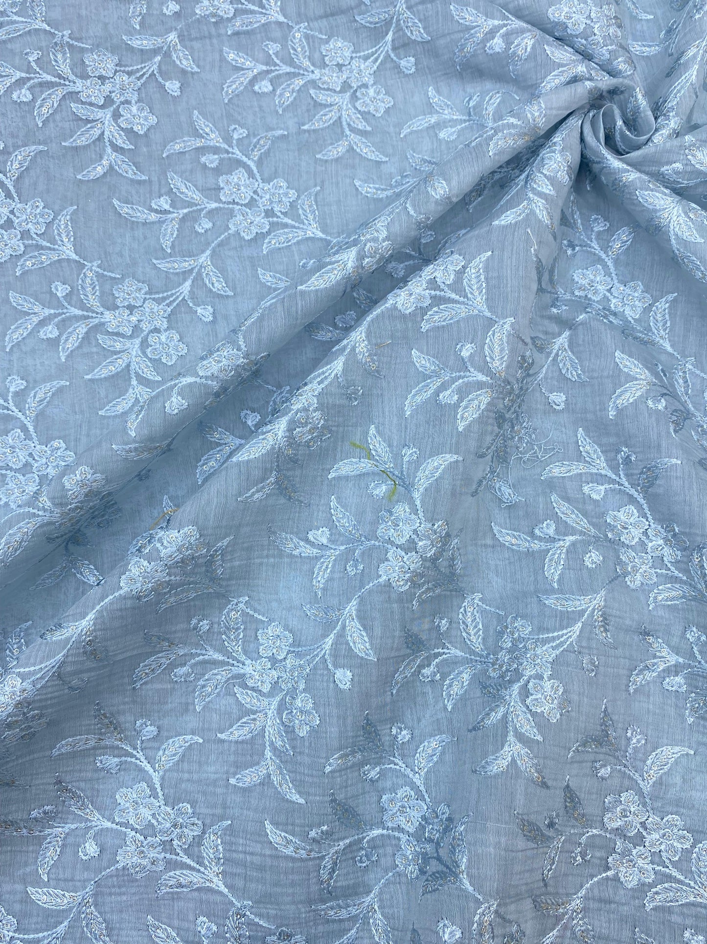 Pure Chanderi Embroidery (Color Available) 44"Inch