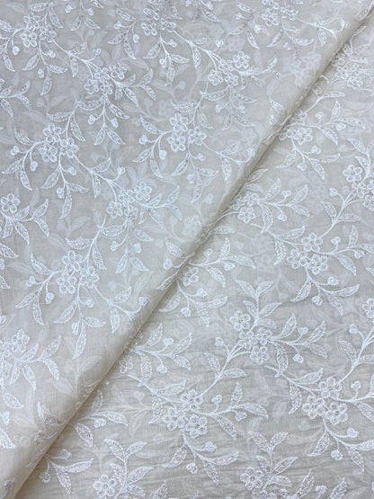 Pure Chanderi Embroidery (Color Available) 44"Inch