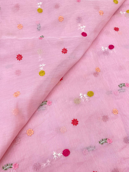 Pure Chanderi Embroidery (Color Available) 44"Inch