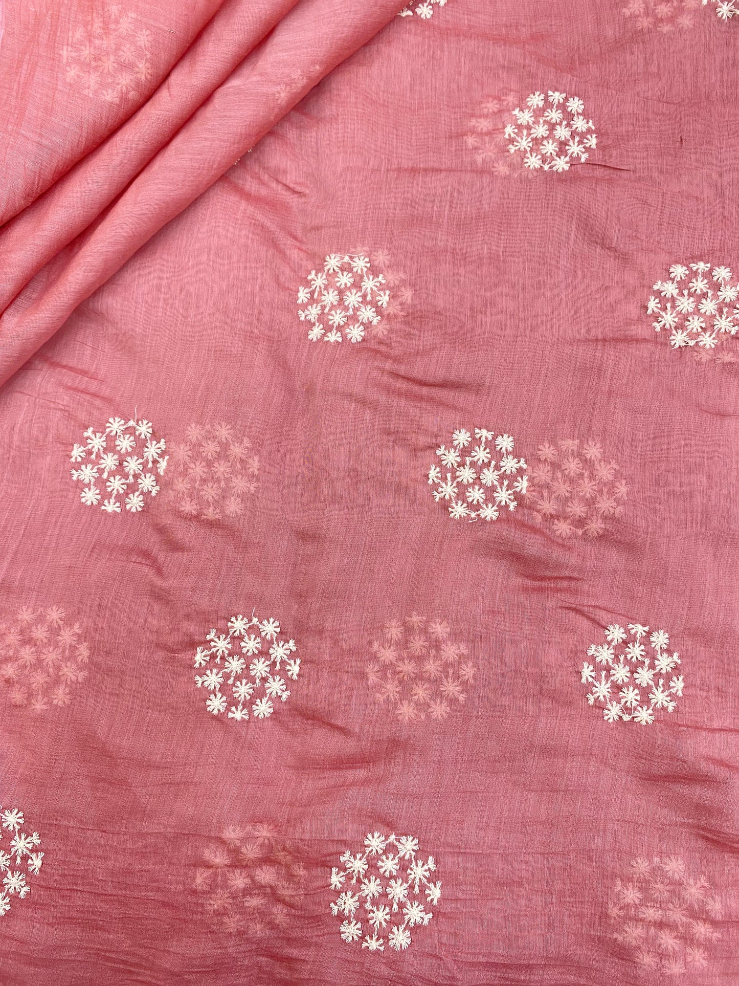 Pure Chanderi Embroidery (Color Available) 44"Inch