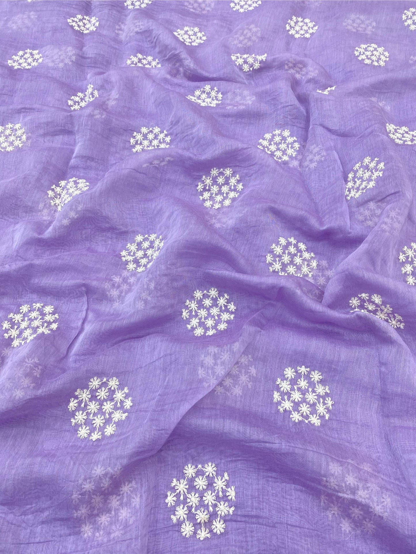 Pure Chanderi Embroidery (Color Available) 44"Inch