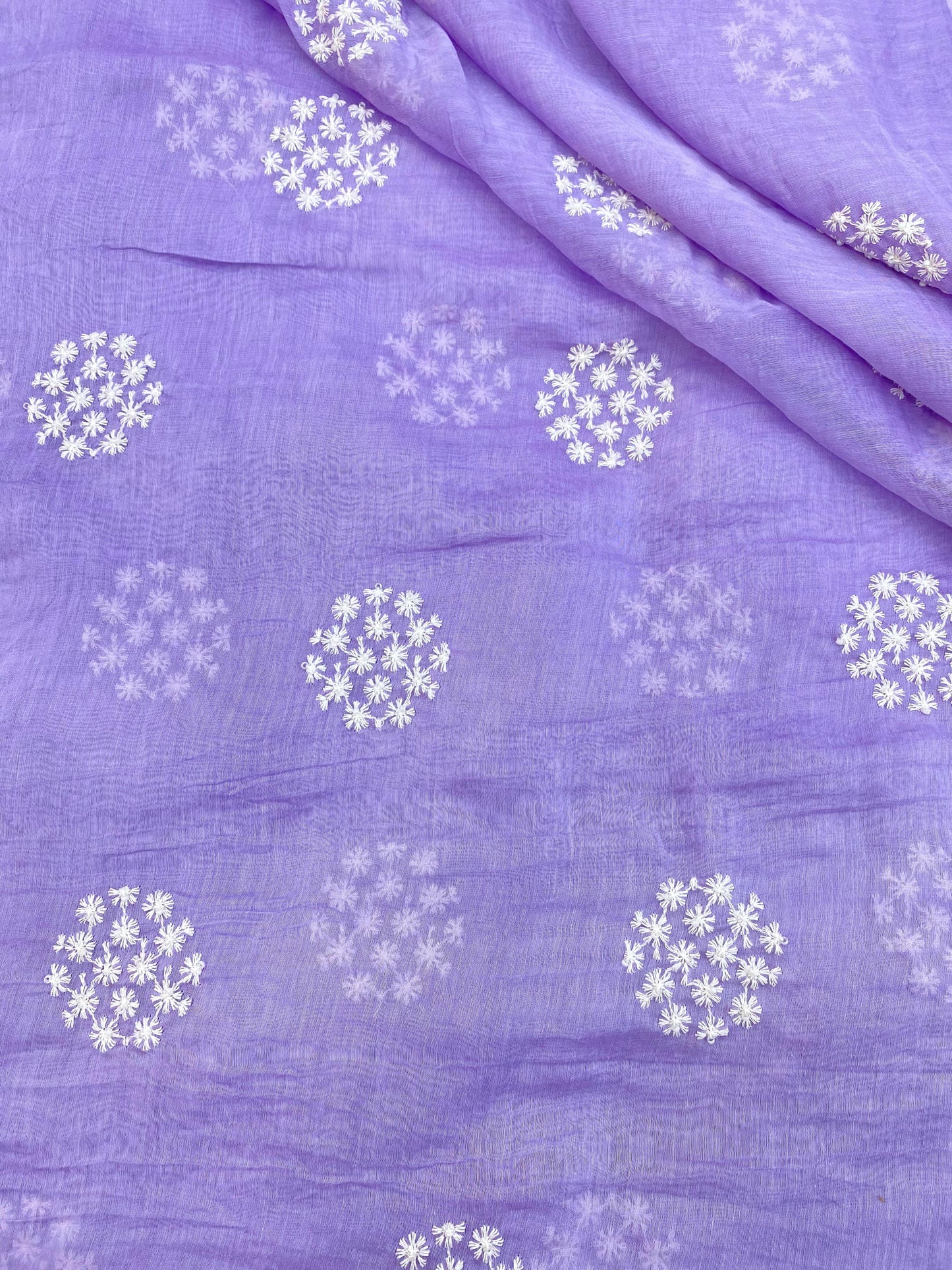 Pure Chanderi Embroidery (Color Available) 44"Inch