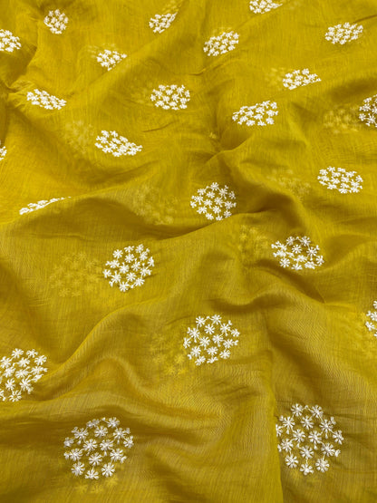 Pure Chanderi Embroidery (Color Available) 44"Inch