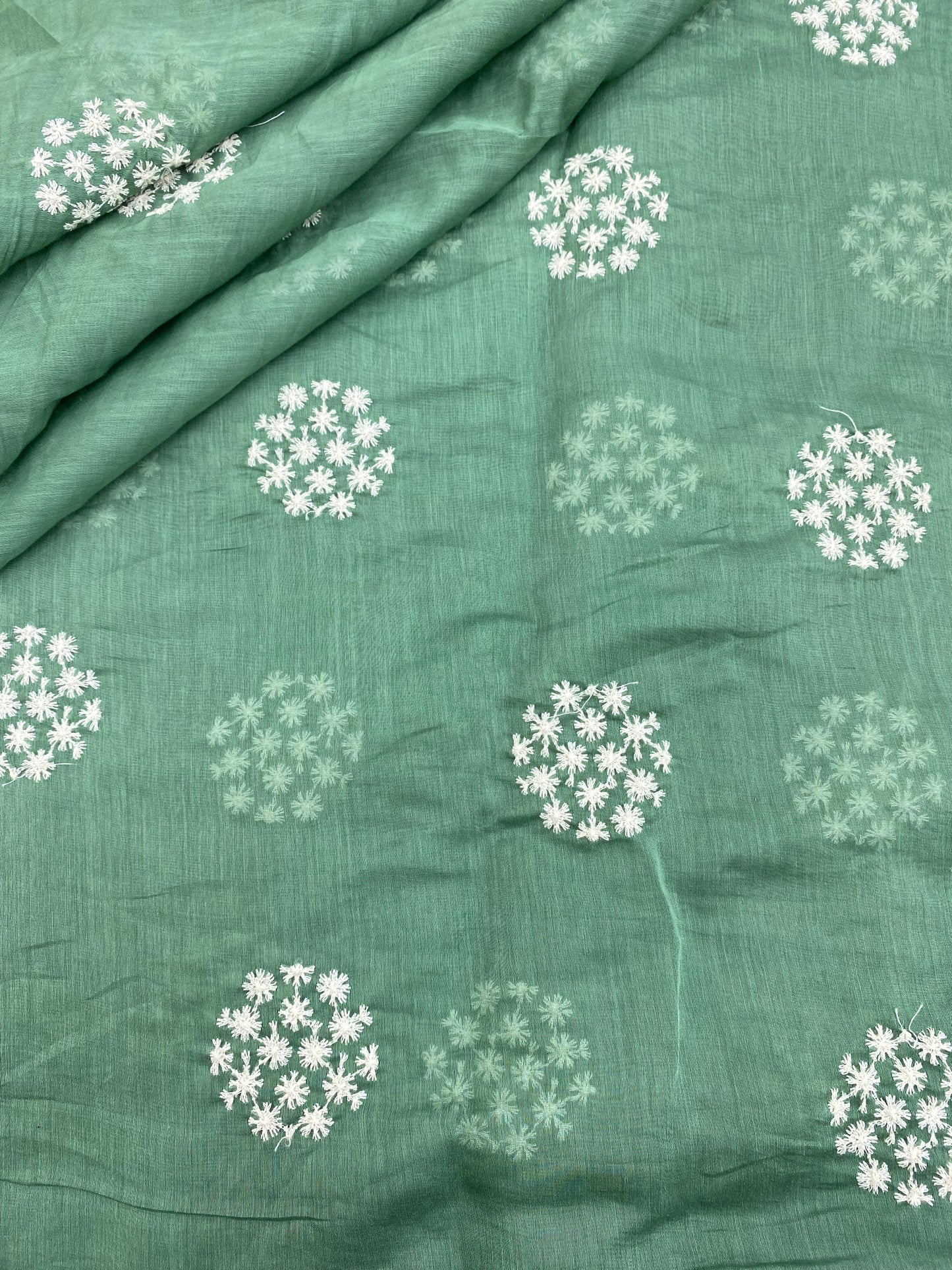 Pure Chanderi Embroidery (Color Available) 44"Inch