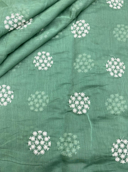 Pure Chanderi Embroidery (Color Available) 44"Inch