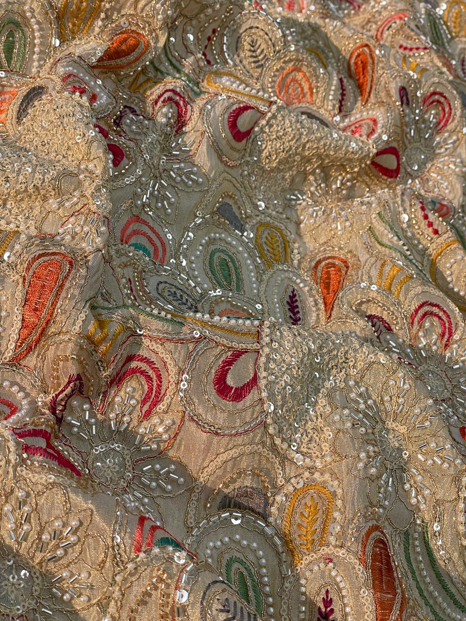 Tissue Beads Embroidery (44"Inch)