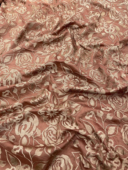 Pure Chanderi Embroidery (Color Available) 44"Inch