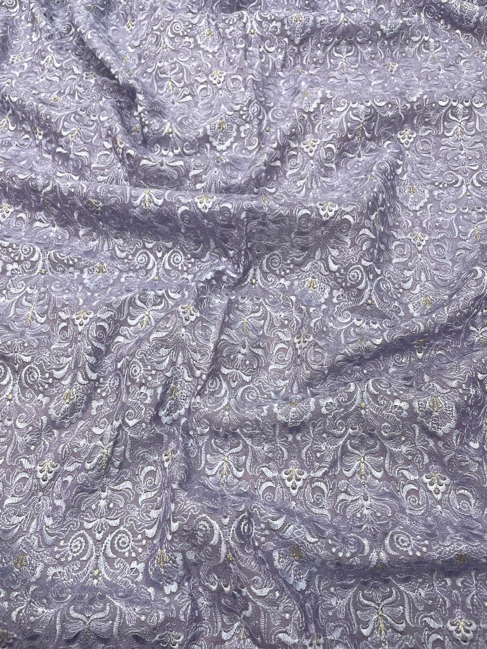 Pure Chanderi Embroidery (Color Available) 44"Inch