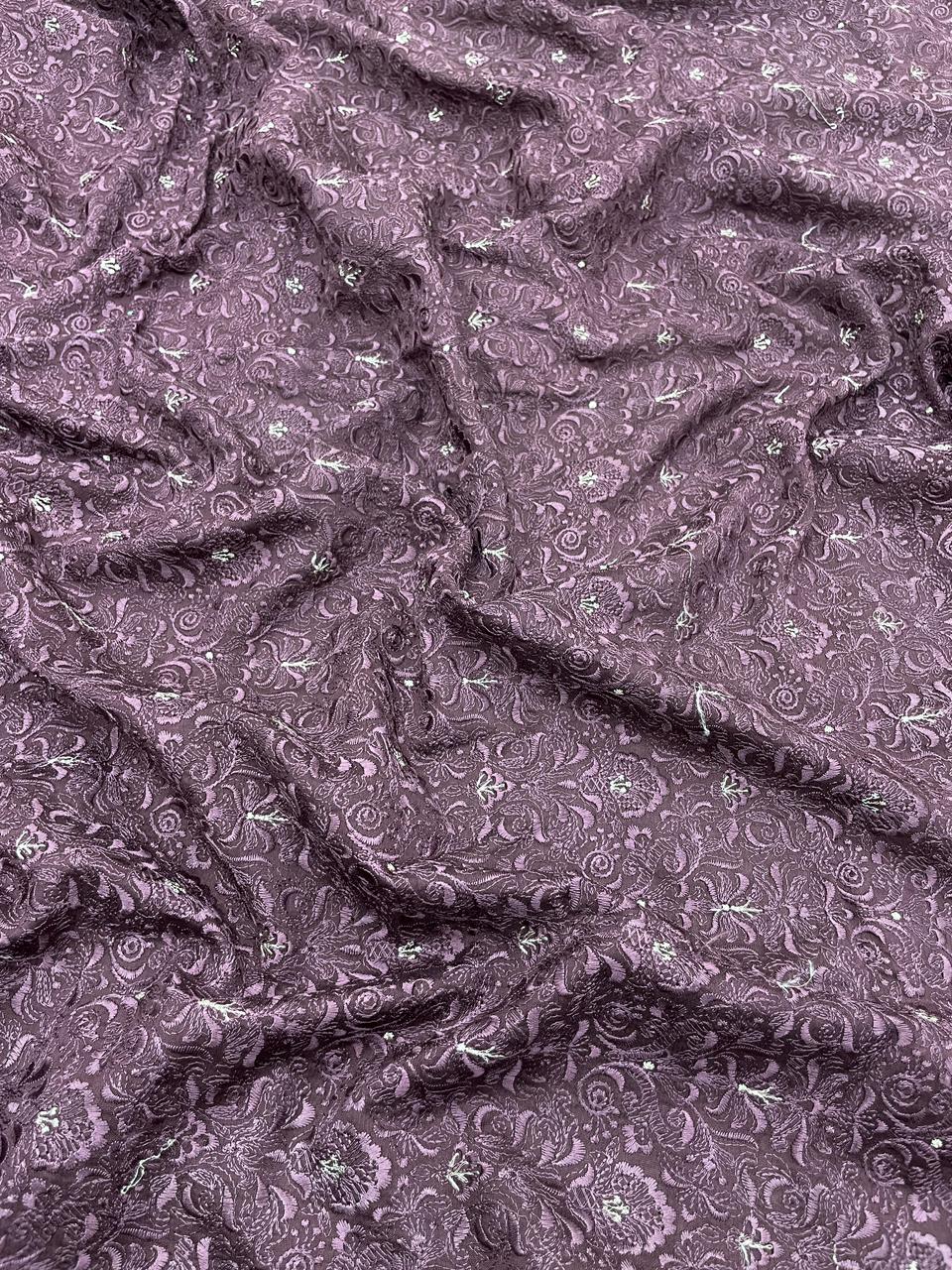 Pure Chanderi Embroidery (Color Available) 44"Inch