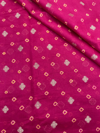 Pure Chanderi Zari Butti With Hand Bandhni (Color Available)