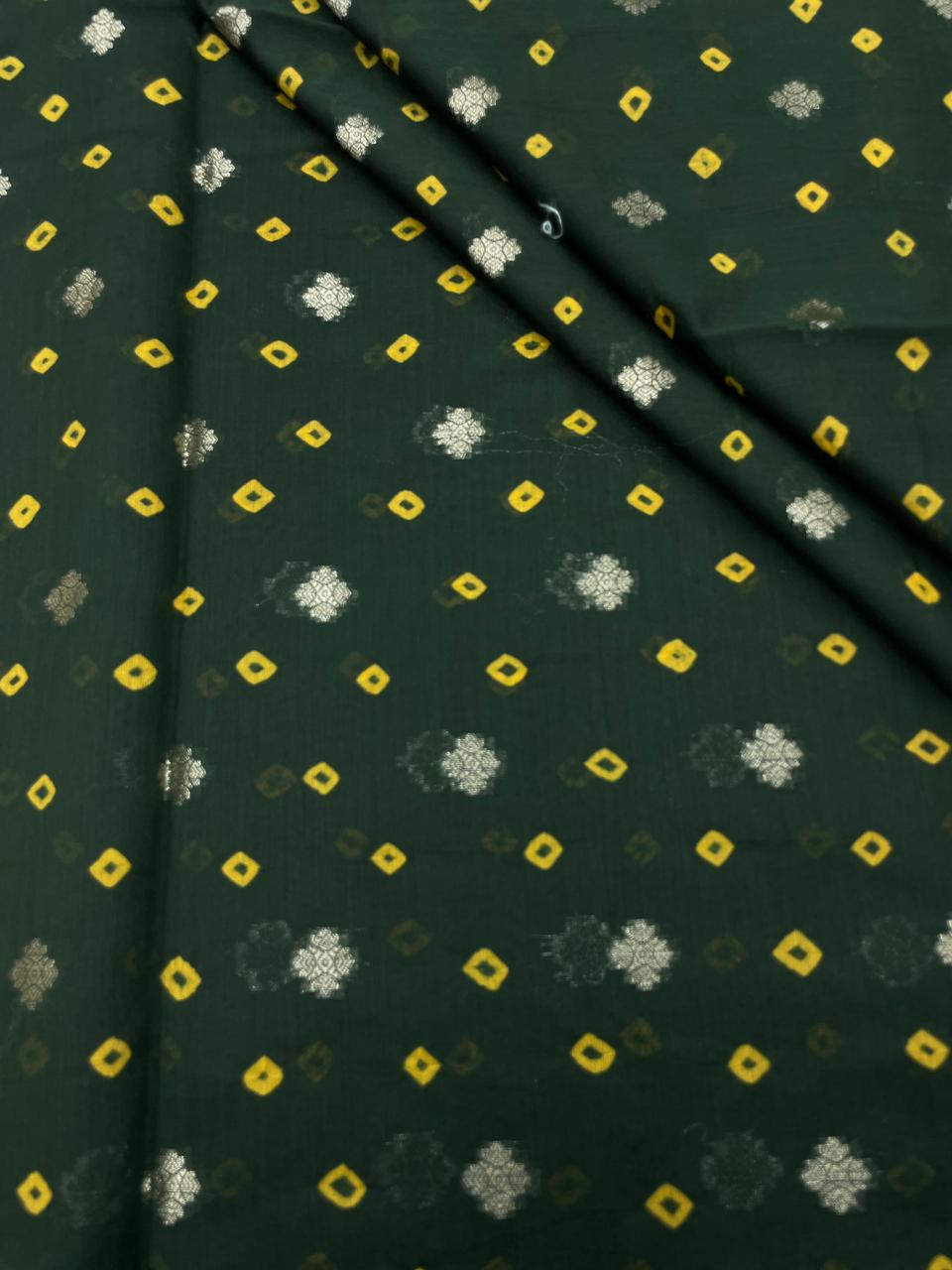 Pure Chanderi Zari Butti With Hand Bandhni (Color Available)