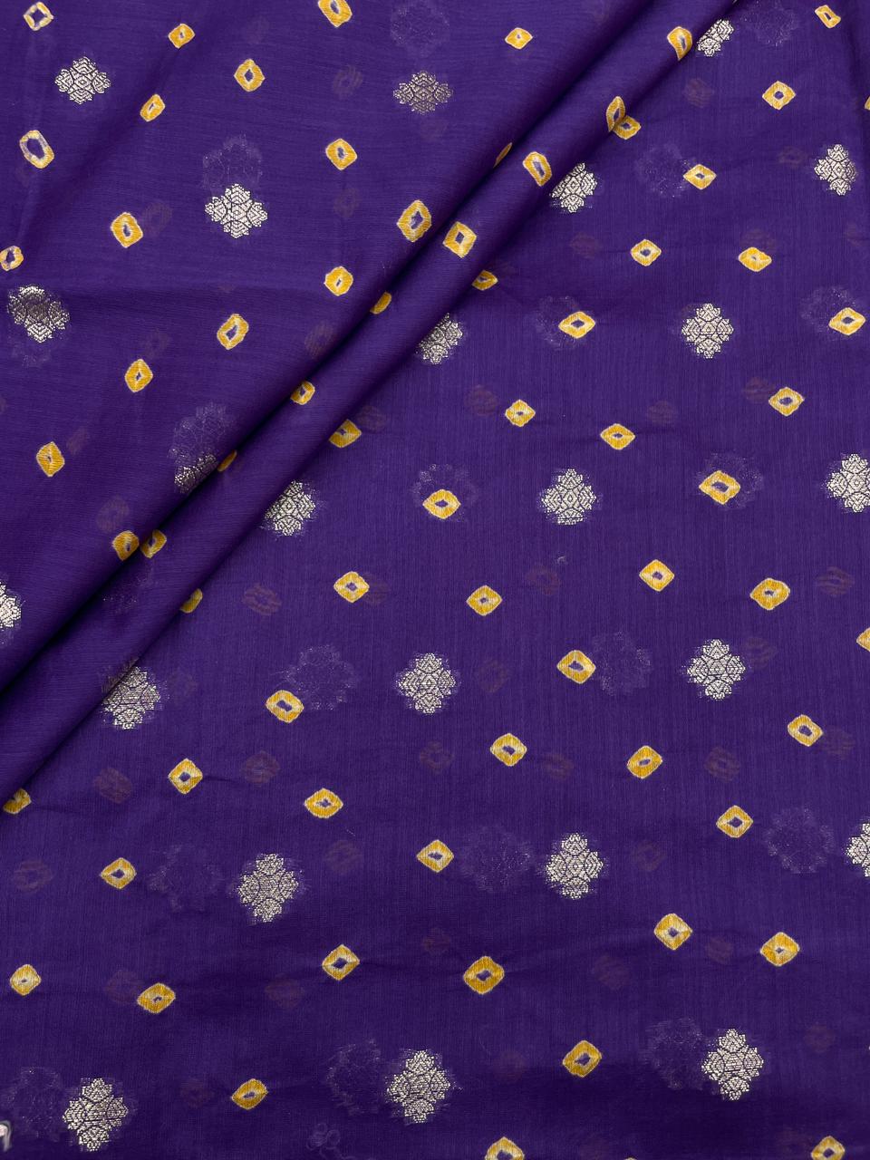 Pure Chanderi Zari Butti With Hand Bandhni (Color Available)
