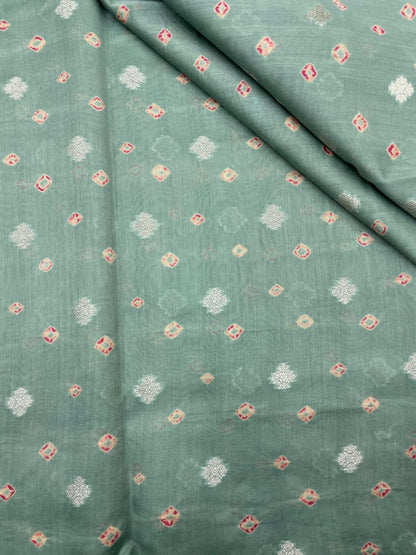 Pure Chanderi Zari Butti With Hand Bandhni (Color Available)
