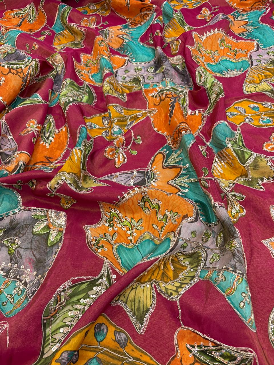 Tissue Position Print Embroidery (Color Available)