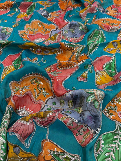 Tissue Position Print Embroidery (Color Available)