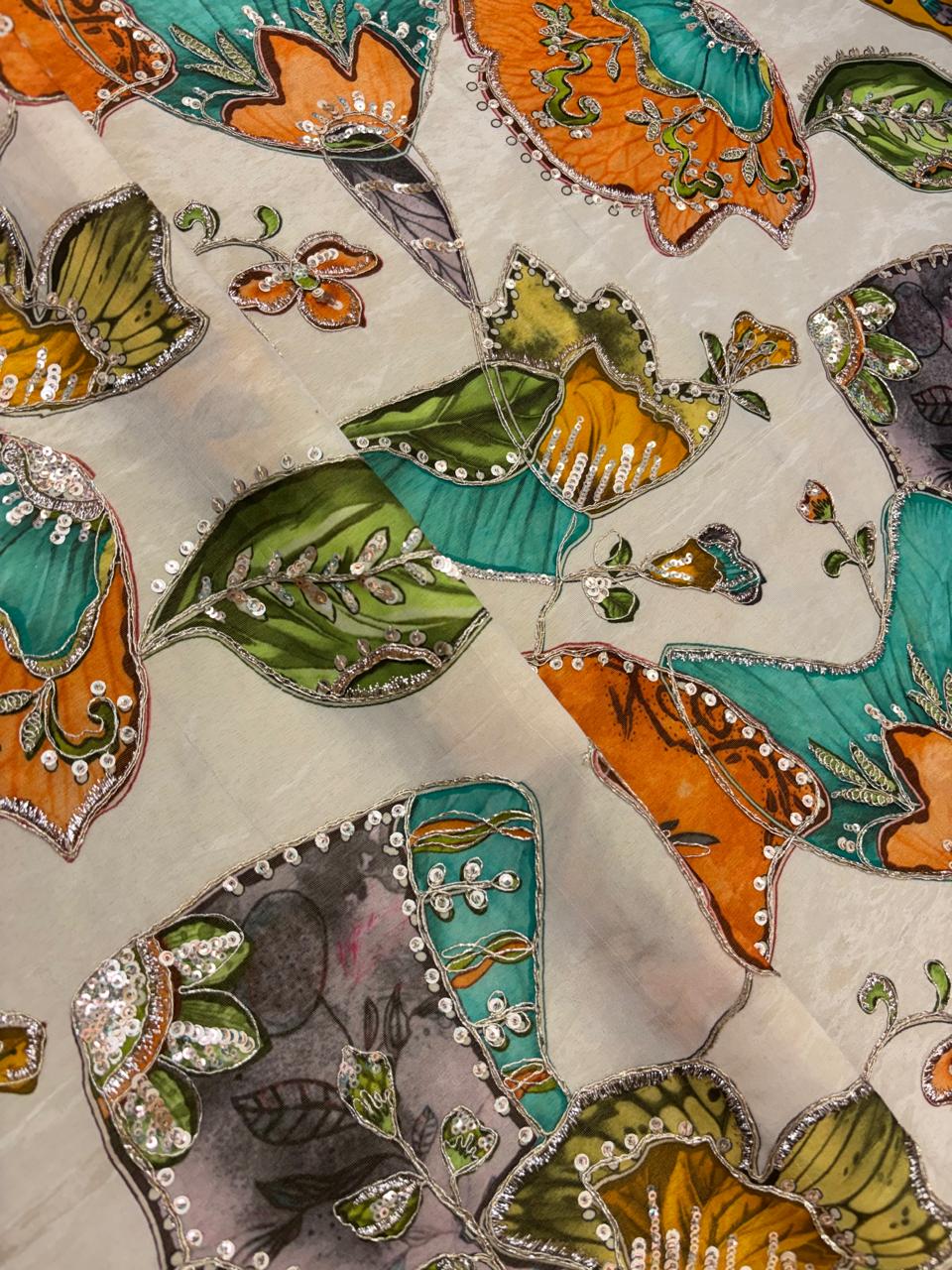 Tissue Position Print Embroidery (Color Available)