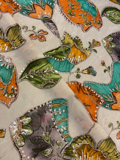 Tissue Position Print Embroidery (Color Available)