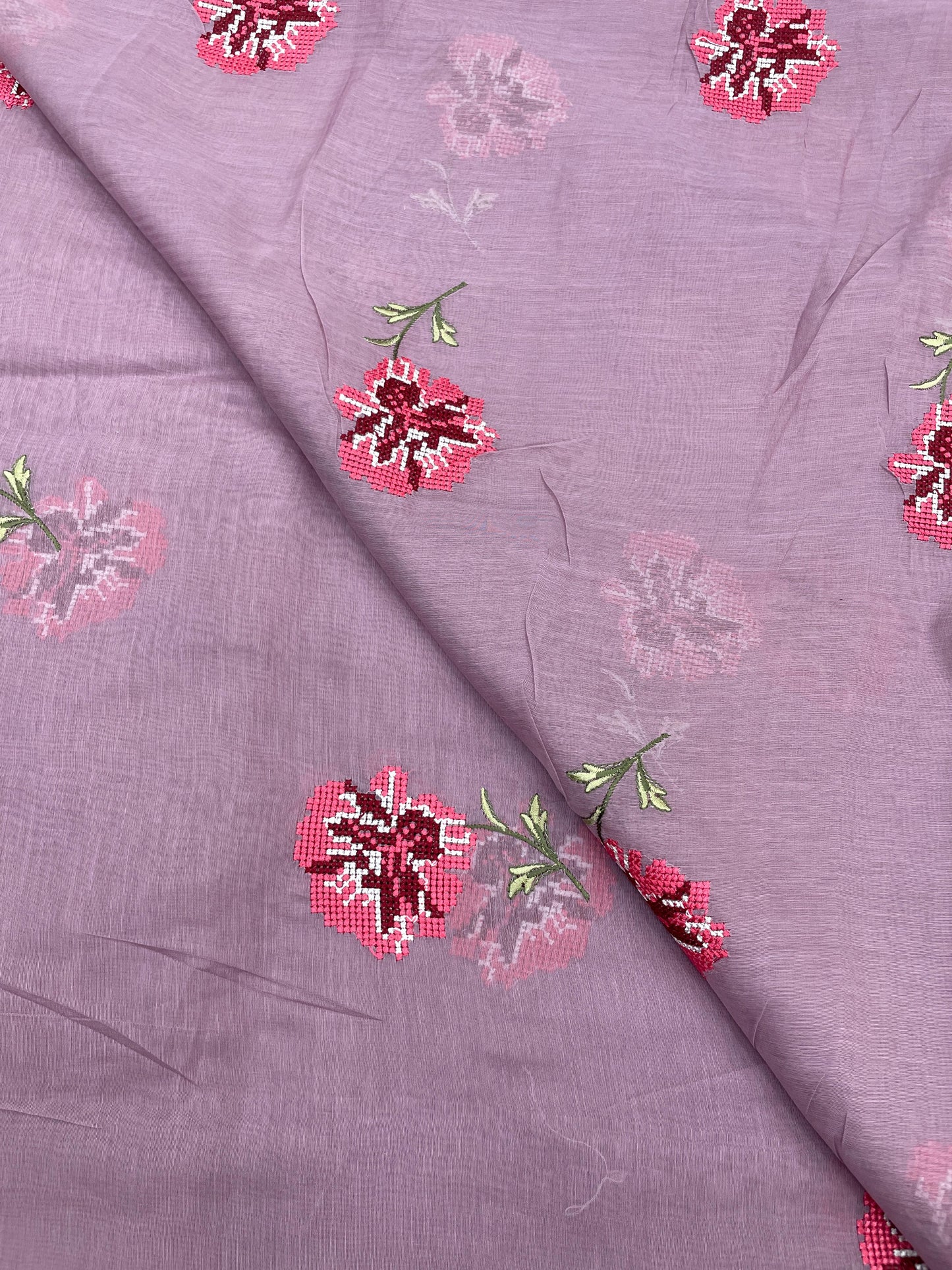 Pure Chanderi Embroidery (Color Available) 44"Inch