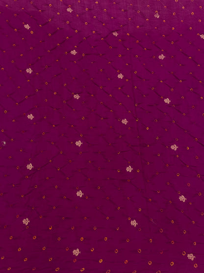 Pure Silk Zari Butti With Hand Bandhni (Color Available)