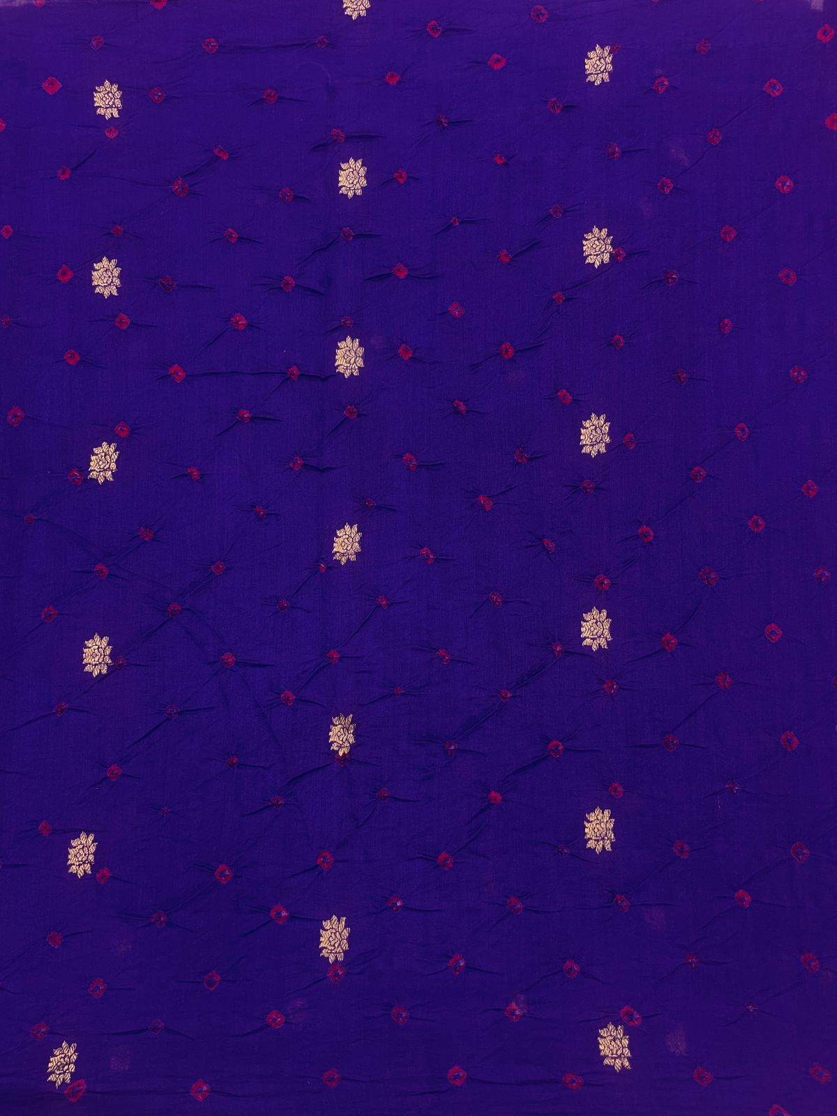 Pure Silk Zari Butti With Hand Bandhni (Color Available)