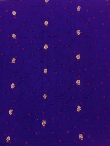 Pure Silk Zari Butti With Hand Bandhni (Color Available)