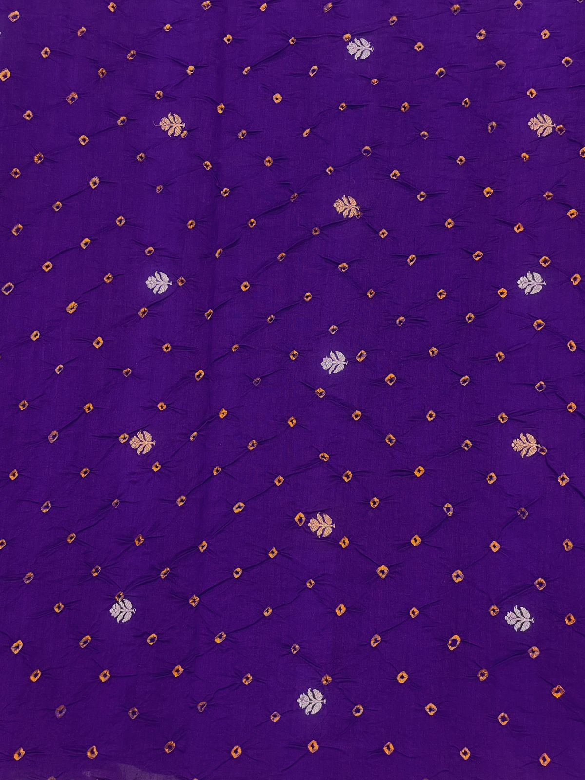 Pure Silk Zari Butti With Hand Bandhni (Color Available)