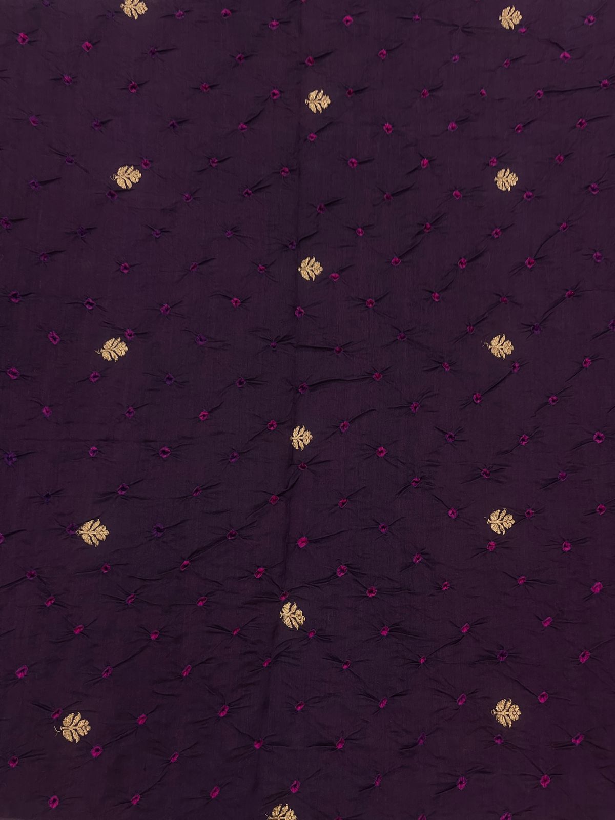 Pure Silk Zari Butti With Hand Bandhni (Color Available)