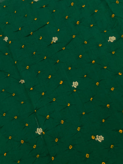 Pure Silk Zari Butti With Hand Bandhni (Color Available)