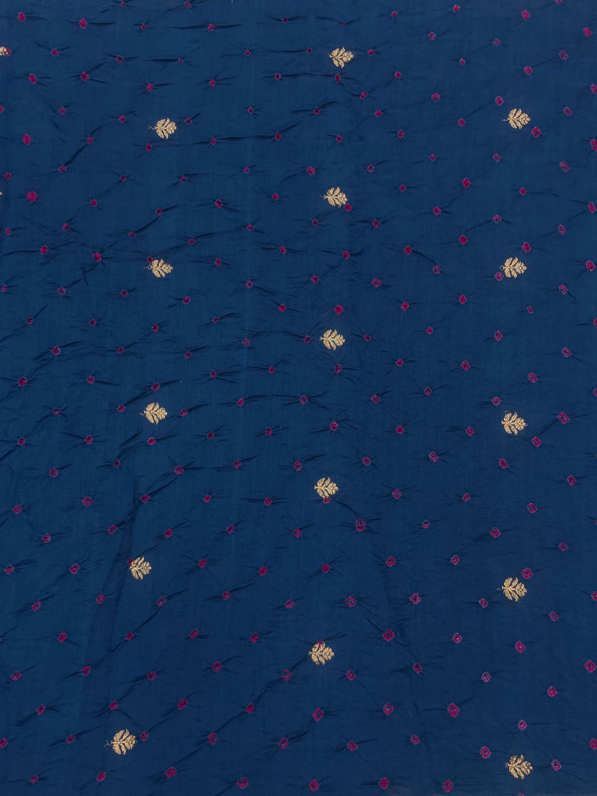 Pure Silk Zari Butti With Hand Bandhni (Color Available)