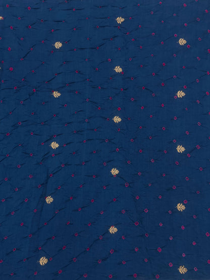 Pure Silk Zari Butti With Hand Bandhni (Color Available)