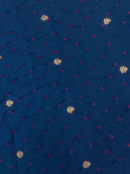 Pure Silk Zari Butti With Hand Bandhni (Color Available)