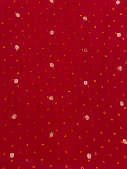 Pure Silk Zari Butti With Hand Bandhni (Color Available)