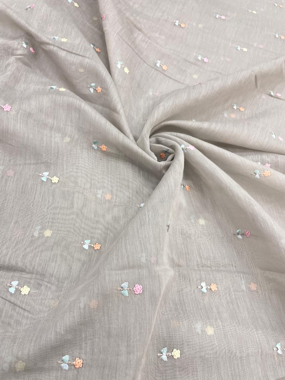 Pure Chanderi Embroidery (Color Available) 44"Inch