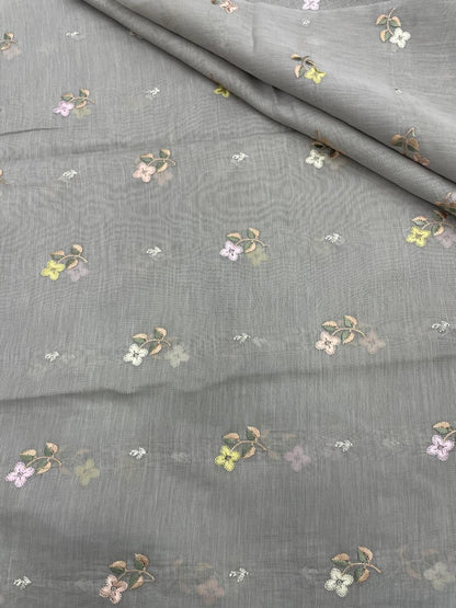 Pure Chanderi Embroidery (Color Available) 44"Inch