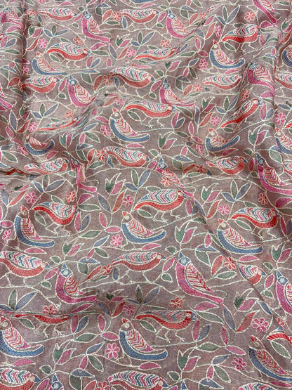 Silk Organza MultiThread Embroidery (Color Available) 44"Inch