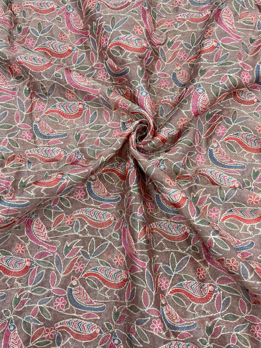 Silk Organza MultiThread Embroidery (Color Available) 44"Inch