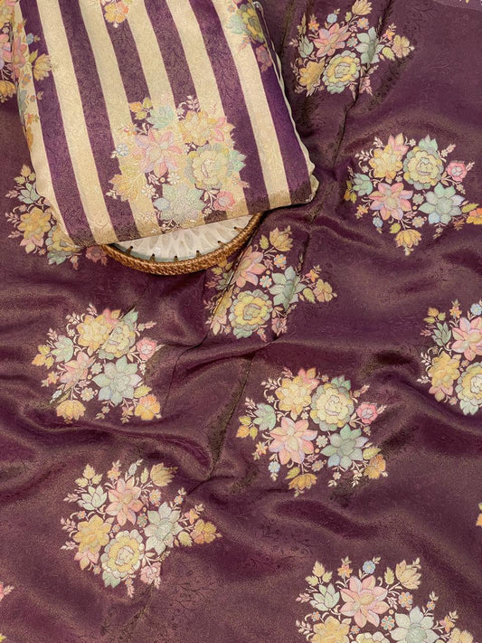 Banarasi tissue brocade with position print Suit Set