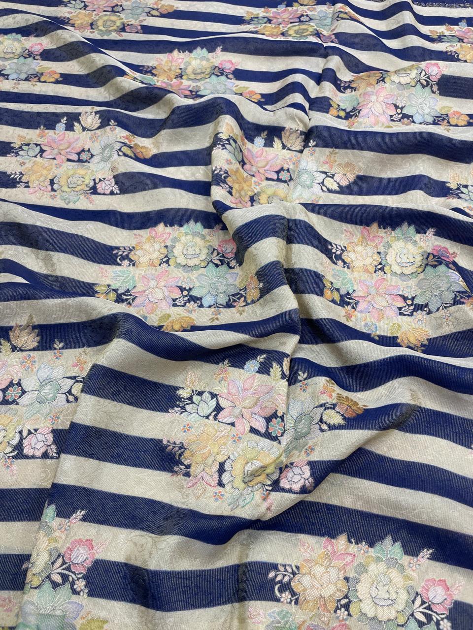 Banarasi Tissue Brocade With Position Print