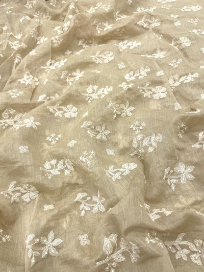 Pure Chanderi Embroidery (Color Available) 44"Inch