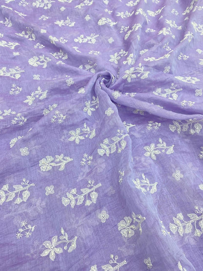 Pure Chanderi Embroidery (Color Available) 44"Inch