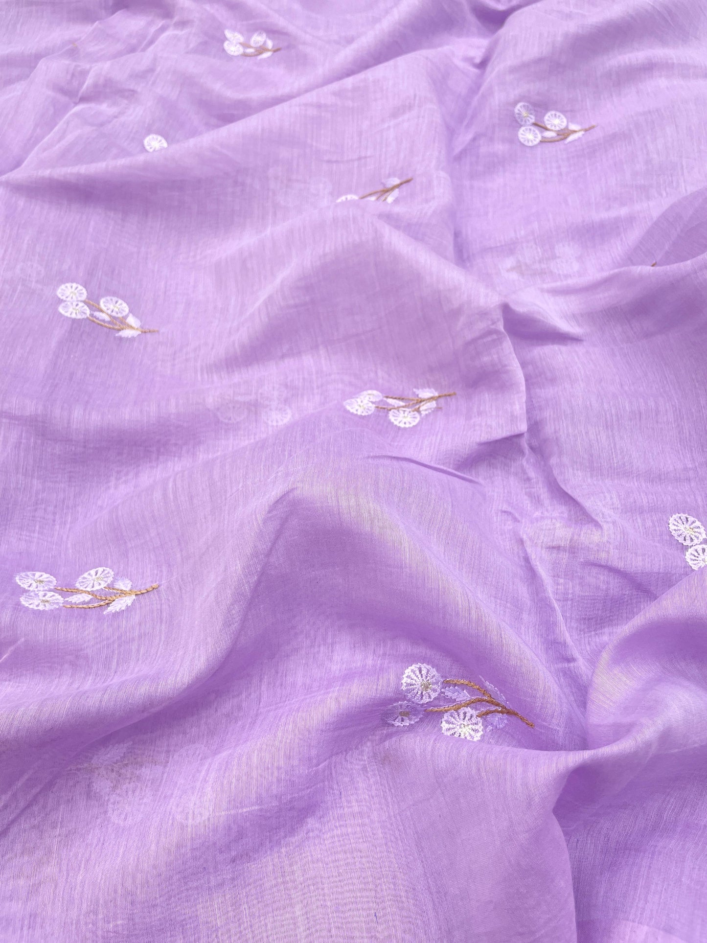Pure Chanderi Embroidery (Color Available) 44"Inch
