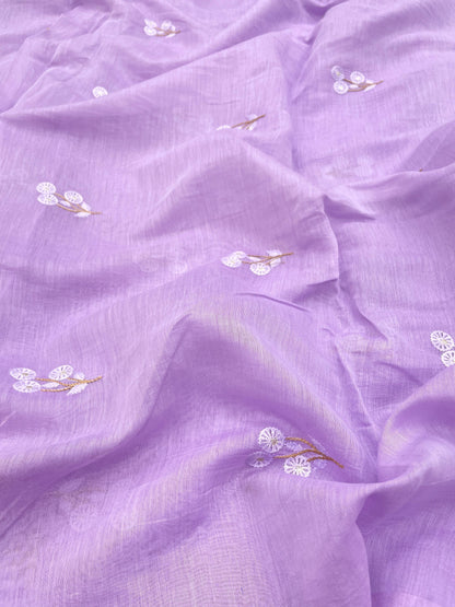 Pure Chanderi Embroidery (Color Available) 44"Inch