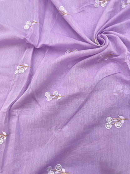 Pure Chanderi Embroidery (Color Available) 44"Inch