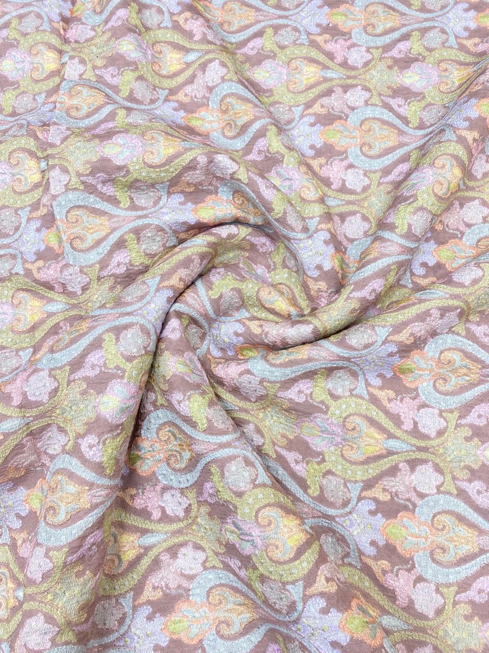 Pure Chanderi Embroidery (Color Available) 44"Inch