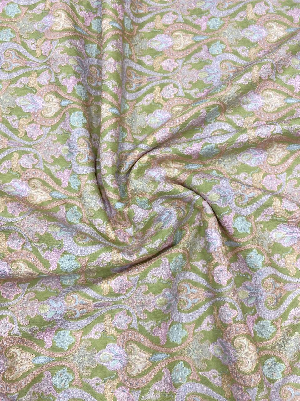 Pure Chanderi Embroidery (Color Available) 44"Inch
