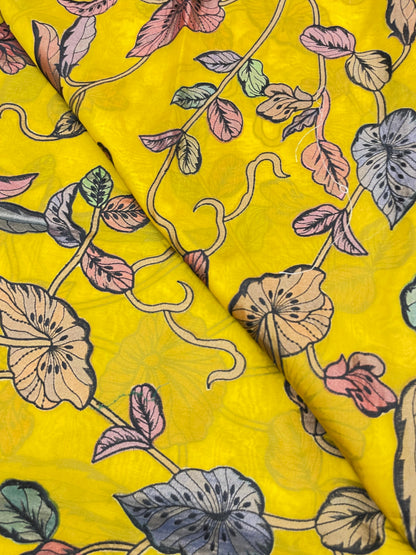 Pure Silk Organza With Pure Tissue Aplique Work