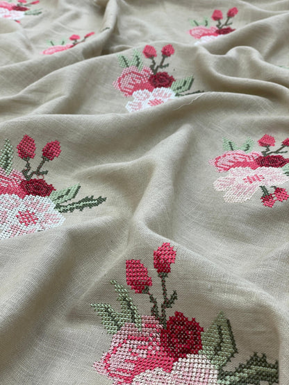 Cotton Linen Embroidery [44"Inch]