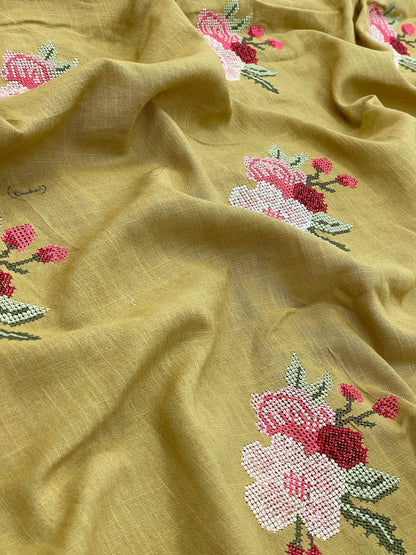 Cotton Linen Embroidery [44"Inch]