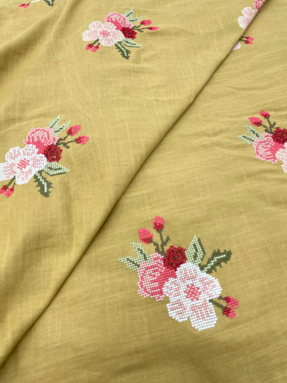 Cotton Linen Embroidery [44"Inch]